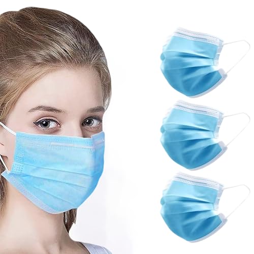 NNPCBT Blue Disposable Face Masks 125 Pack,3-Ply Breathable Mask For Adults,Great For Outdoors,Home, Office, School - color: Adult-125 Pack-blue