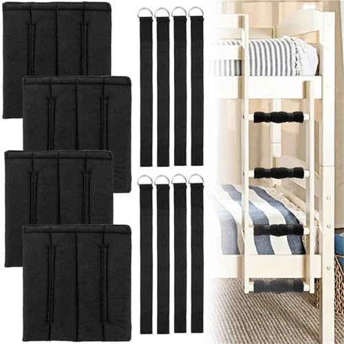 4pcs with 8 Adjustable Straps Comfortable Ladder Step Pads Suitable for Safe Climbing Padding Bunk Bed