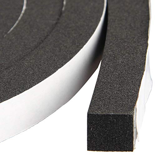 High Density Foam Tape - 1/2'' X 1/2'' X 13Ft Weatherproof Adhesive Prevent Condensation Heat Resistant Flame Retardant Weather Stripping Easy to Cut & Install & Remove for Car Doors Pipes Windows - color: White, size: 1/2in X 1/2in X 13Ft