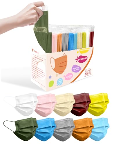 Face Masks Disposable 100 Pack, 4 Ply ASTM Level 3 Medical Grade, Breathable for Adult Outdoor Protection, Individually Wrapped for Home, School & Office, Jade Breeze - color: Jade Breeze
