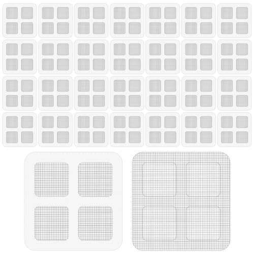 30pcs 4 Inches Window Screen Repair Patches Kit, Gray Self-Adhesive Mesh Patch Repair Kit, Portable Screen Tape, Tent Patch Kits for Camping, Window and Door Mesh Tears Holes