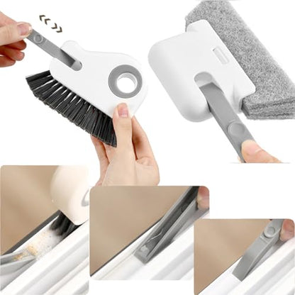 Window Track Cleaning Brush with Hidden Scraper for Sliding Door and Window Tracks, Shutters, Kitchen Sink Cleaning - color: Gray