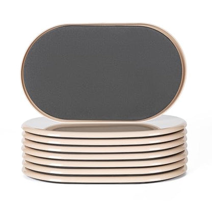 Furniture Sliders, Furniture Sliders Pads for Hardwood Floors, Chair Legs Floors Protectors, Reusable Round Glides Glider, Heavy Duty Furniture Movers Sliders (8 Pcs, 5 3/4inch x 9 1/2inch，Beige) - size: 9 1/2" Oval-8 Pack Beige