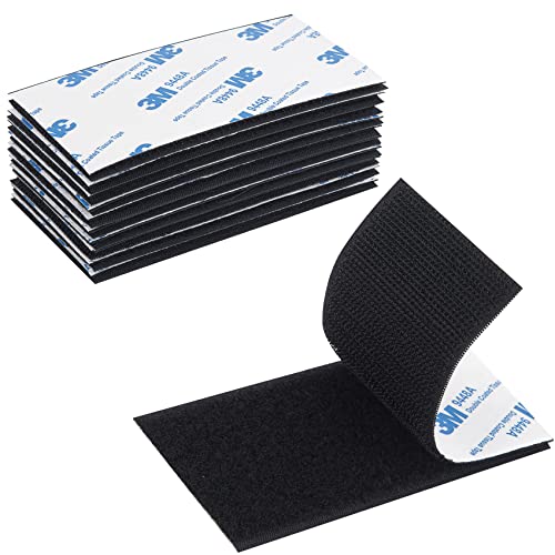 Hook and Loop Tape 2in x 4in 10 Pairs, Slef Adhesive Interlocking Strip, Mounting Tape Heavy Duty Adhesion, Picture Hanging Strips Fastener, Double Sided Carpet & Rug Fixation - size: 10pairs 2in X 4in