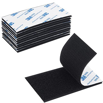 Hook and Loop Tape 2in x 4in 10 Pairs, Slef Adhesive Interlocking Strip, Mounting Tape Heavy Duty Adhesion, Picture Hanging Strips Fastener, Double Sided Carpet & Rug Fixation - size: 10pairs 2in X 4in