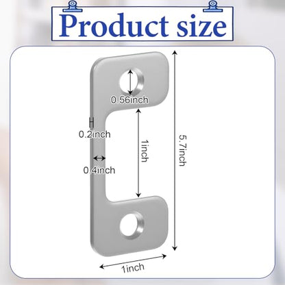 Adjustable Strike Plate for Exterior Doors, Large Hole and Narrow Edge Frame Striker for Door Latch Home and Rental Security Strike Plate -Smooth Lock Every Time