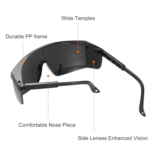 HARFINGTON Welding Safety Glasses IR Shade 8 PPE Protective Glasses 150x120x54mm Light-Proof Wrap-Around Lens Lightweight CE Certified Protective Welding Eyewear for Men Women Eye Protection