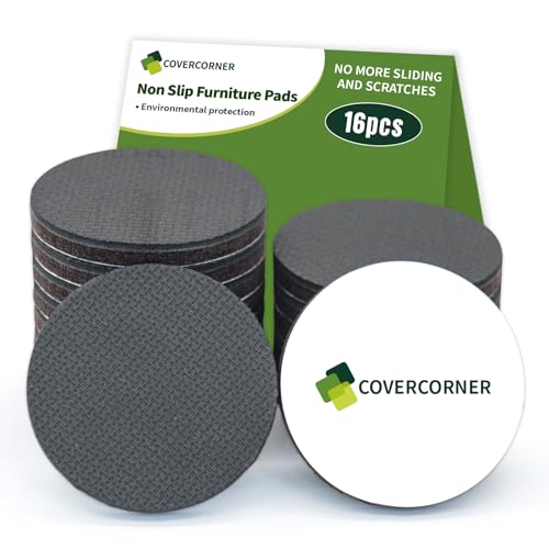 Non Slip Furniture Pads 16 PCS 2 1/2'' Round - Anti Slip Furniture Pads - Self Adhesive Rubber Feet Furniture Feet - Chair Leg Floor Protectors - Keep Furniture in Place - size: Round 2.5 inch 16PACK