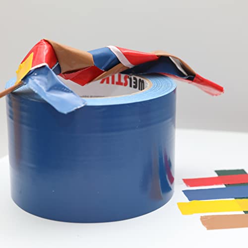 WELSTIK Waterproof Blue Duct Tape Heavy Duty, for Photographers,Repairs, DIY, Crafts, No Residue, Tear by Hand, 3" x 30 yd - color: Blue