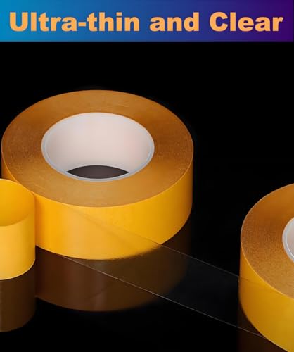 Ultra-Thin Clear Double Sided Tape Heavy Duty 2-Inch x 50 Feet Two Sides Strong Stick Mounting Adhesive Tape for Arts & Crafts, Fix Carpet, Women Clothes, Woodworking, Anti Cat Scratch, Sewing Project - size: 2Inch x 50 Feet