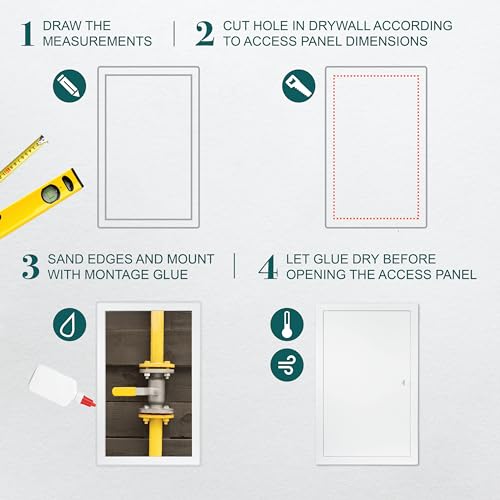 12" x 20" White Metal Access Panel, Service Shaft Door, Plumbing, Electricity Heating Alarm Wall for Drywall, Bathroom Services Hole Cover, Wall Covering - size: 12" x 20"