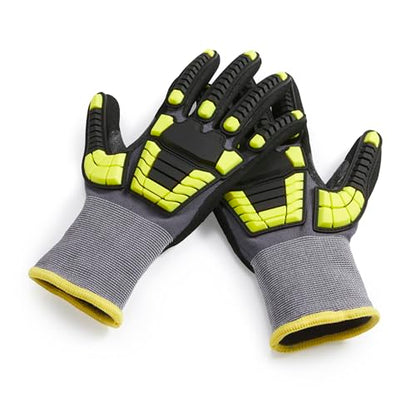 Amazon Basics Safety Work Gloves, Cut Level A1, Abrasion ANSI Level A4, Impact Resistant, Touch Screen Friendly, 15G Sandy Nitrile Palm, Yellow, Size X-Small, Pack of 120 Pairs - size: X-Small
