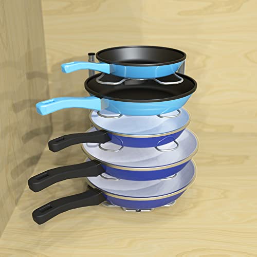 Simple Houseware Cabinet Pantry Pot and Pan Organizer Holder Rack, Silver - color: Silver