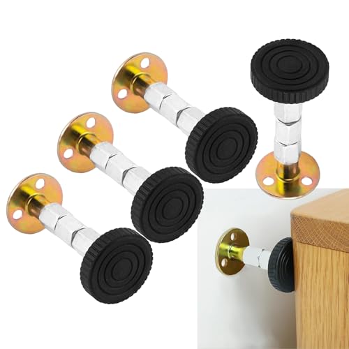 4PCs Adjustable Furniture Stabilizer Headboard Stoppers for Wall – Bed Frame Anti Shake, Desk Stabilizer, Noise Stopper for Sofa Cabinet Door (1-4.1in)