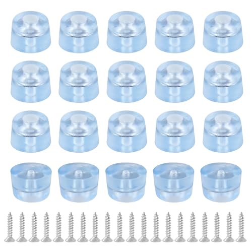 Transparent Screw Feet Rubber Pads Non Slip Non Skid Feet Pad for Furniture -Pack of 20 - color: Clear Round B