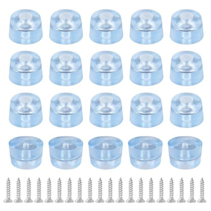 Transparent Screw Feet Rubber Pads Non Slip Non Skid Feet Pad for Furniture -Pack of 20 - color: Clear Round B