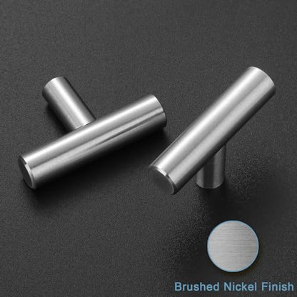 Estmoon 30 Pack Cabinet Knobs Brushed Nickel Cabinet Handles, Stainless Steel Single Hole Kitchen Cabinet Knobs Silver Cabinet Pulls for Kitchen Cabinets and Dressers,2 Inch Overall Length Drawer Knob - color: Brushed Nickel, size: 1 Hole Mount, style: Kn