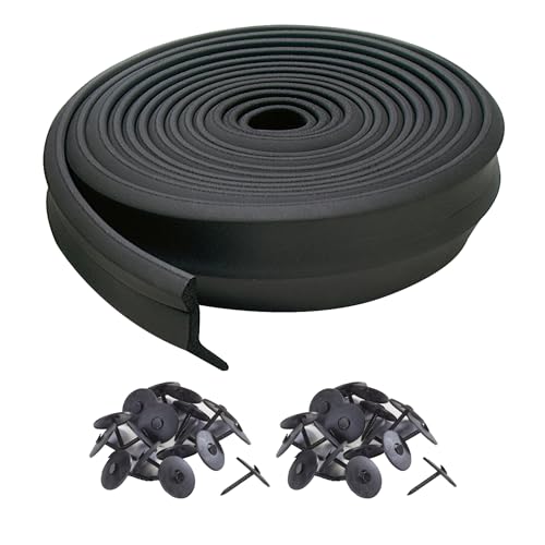 M-D Building Products 03749 16 ft. Black Rubber Garage Door Bottom Seal - size: 16 Ft.