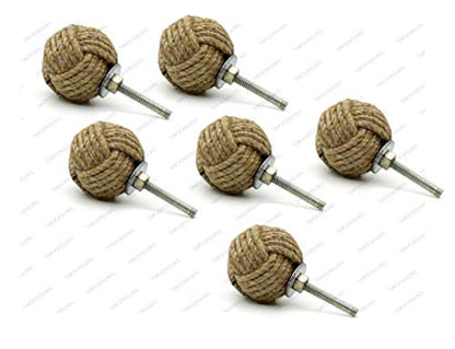 5MOONSUN5's Jute Rope Knot Handles: Drawer Pulls & Push Knobs for Cabinets, Wardrobes & Kitchen Cupboards, 35 mm (Pack of 10) - color: Pack of 10