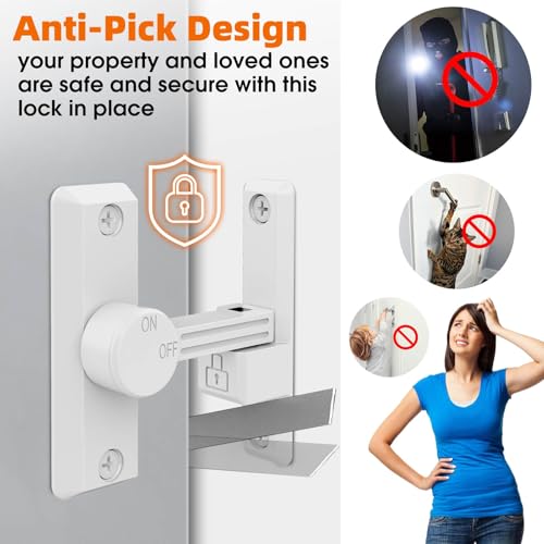 Barn Door Latch, 90/180 Degree Latch, Protect Privacy - Zinc Sliding Latches, Door Security Hardware for Bathrooms, Garages, Bedrooms, Fences, Cabinets (White-2) - color: White-2
