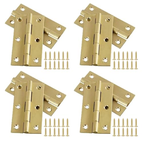 Mini Solid Brass Hinges Cabinet Drawer Butt Hinges for Jewelry Chest Wood Box,1/2/2.5Inch,8PCS(2Inch) - size: 2Inch