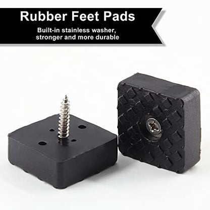 Bonsicoky 20Pcs 1.18Inch/30mm Rubber Furniture Pads with Screws, Black Square Non Slip Furniture Feet Heavy Duty Couch Feet Covers for Chair, Table, Desk, Sofa - size: 30mm (Square, Black)