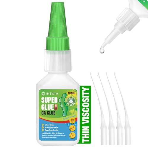 Thin CA Glue, 20g Premium Cyanoacrylate Super Glue Fast Drying 2 CPS Viscosity Adhesive for Woodturning, Pen Making, Hobby, Fossil Prep, Inlays, Hardening, Stabilizing&More - size: 20 Grams * 1 Pack, style: Thin CA Glue