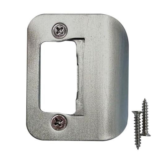 Gator Door Strike Plate with Screws, – 2-1/4" by 1-3/4" Universal Latch Restorer Alloy Steel Lock Hardware for Interior and Exterior Doors, Replacement Door Latch Plate | Satin Nickel 1-Pack - color: Satin Nickel