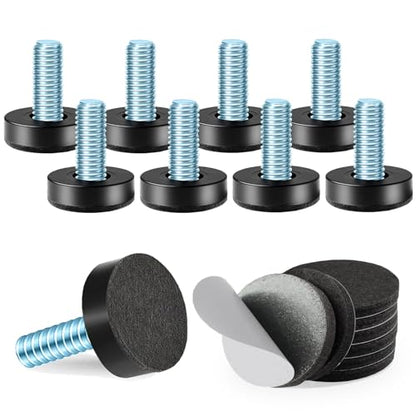 4 Set 1/4" Thread Furniture Feet Levelers, Adjustable Table Leg Screws, Height Adjuster Leveler with T-Nut for Tables,Cabinets,Chairs (1/4''-8 PCS) - size: 1/4''-8 PCS