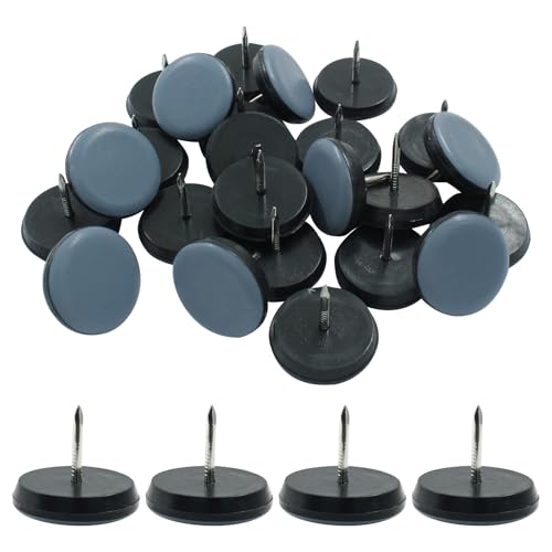 Bivethoi 1" Nail on Furniture Sliders (24 Pack) - Heavy Duty PTFE Chair Leg Slider Glide Wooden Furniture Movers - Easy & Safe Floor Protector, Grey - size: 1 inch, Round