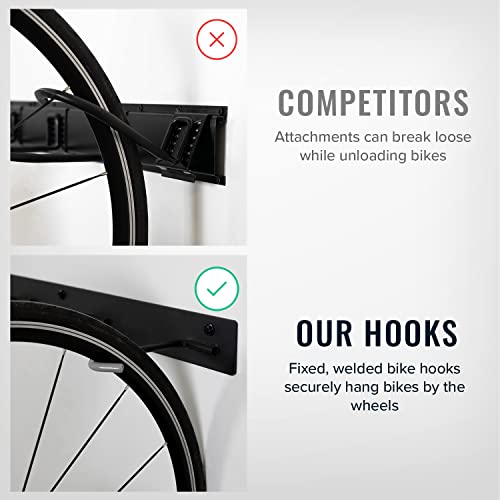 StoreYourBoard Bike Storage Rack, 4 Bike Racks for Garage, Solid Steel Extra Heavy Duty BLAT Bike Rack - Garage Wall Mounted Bicycle Storage, Up to 200lbs, 32-inch - size: X-large, style: 4 Bikes