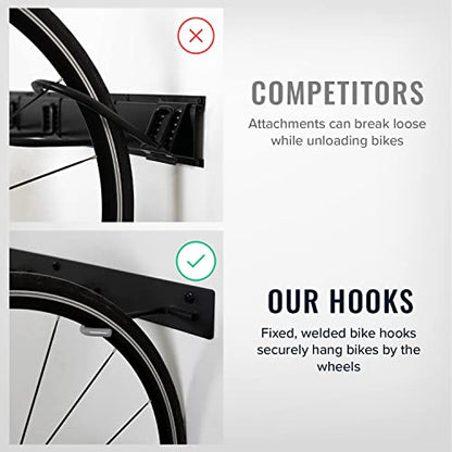 StoreYourBoard Bike Storage Rack, 4 Bike Racks for Garage, Solid Steel Extra Heavy Duty BLAT Bike Rack - Garage Wall Mounted Bicycle Storage, Up to 200lbs, 32-inch - size: X-large, style: 4 Bikes