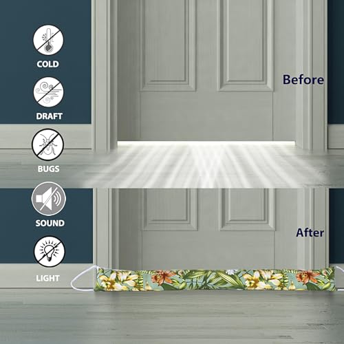 2 Pack 40 Inch 4 Inch Wide Under Door Blocker Door Draft Stopper, Bottom Blocker Weighted Gap Filler Saving Energy Sound Air Noise Light Stopper Canvas Cotton Cartoon Print 2.8Lb - size: 40in