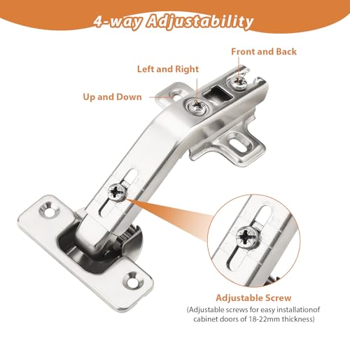 Probrico 1 Pair-2 Pack 135 Degree Lazy Susan Hinge, Full Overlay Concealed for Corner Kitchen Cabinet Hinges,135° Hinges with Srews - size: 135 Degree Lazy Susan