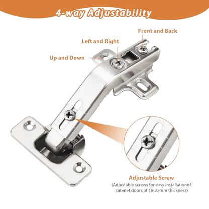 Probrico 1 Pair-2 Pack 135 Degree Lazy Susan Hinge, Full Overlay Concealed for Corner Kitchen Cabinet Hinges,135° Hinges with Srews - size: 135 Degree Lazy Susan