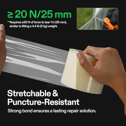 VIVOSUN Greenhouse Repair Tape, 6.3 mil 4" x108' Weatherproof Clear Poly Patch Tape, Heavy Duty Greenhouse Sheeting Coverings Film Tape for Plastic Sheeting and Tents - size: 4”x108’