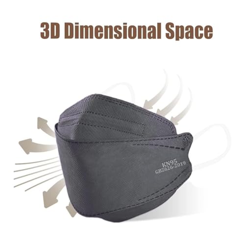 akgk KN95 Face Masks 50 Pack, 5-Ply Disposable Grey Face Mask Against PM 2.5 Smoke and Dust - color: Z-50 Pack-grey