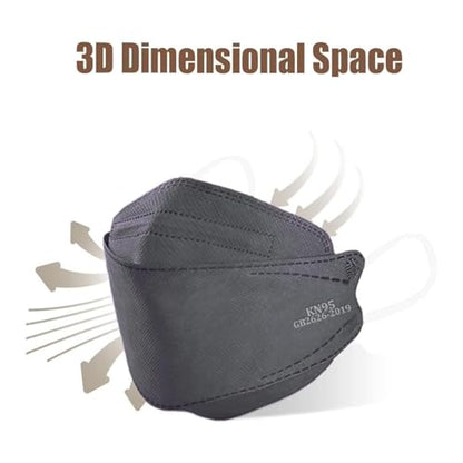 akgk KN95 Face Masks 50 Pack, 5-Ply Disposable Grey Face Mask Against PM 2.5 Smoke and Dust - color: Z-50 Pack-grey