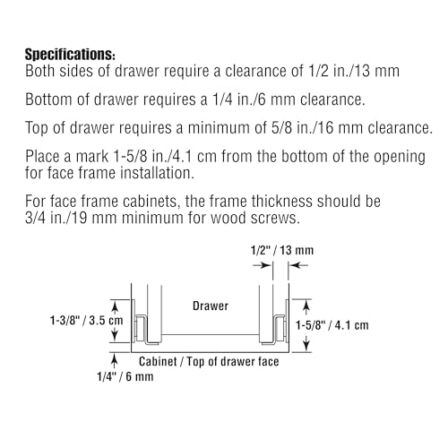 Prime-Line MP7212 Drawer Slide Kit – Replace Drawer Track Hardware – Self-Closing Design –Fits Most Bottom/ Side-Mounted Drawer Systems –19-3/4 In. Steel Tracks, Plastic Wheels, White (1 Pair)
