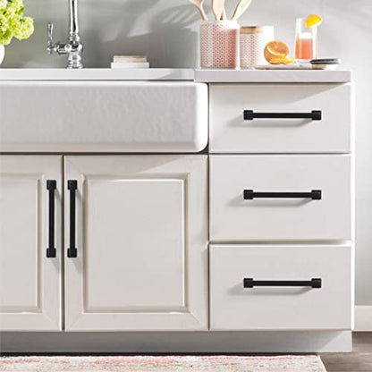 9BUILD 6 Pack 5 Inch Matte Black Cabinet Pulls - Kitchen Cabinet Hardware - Drawer Pulls - color: Matte Black, size: 5"/128MM Hole Center, style: 6 Pack