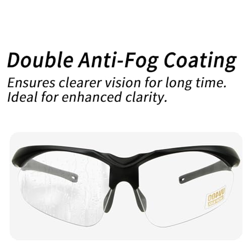 YIFAN Z87 Anti fog scratch shooting safety Pickleball glasses for men and women with Black frame |Wrap-Around | 100% UV Shielding| Eye Protection with adjustable Arms | Protective Eyewear