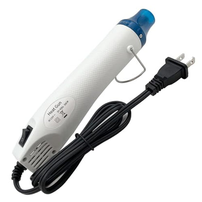 Mini Heat Gun, Portable Hot Air Gun Tool for DIY Crafts Heat Shrink Gun for Epoxy Resin, Embossing, Shrinking Wrapping Drying Paint Removing Stickers (White) - color: White