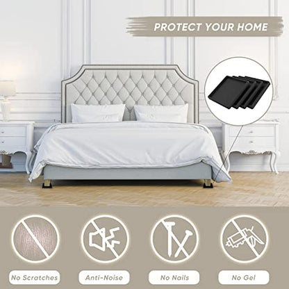 Furniture Coasters Cups 4Pcs 3.5 inch Rubber Non-Slip Bed Leg Pads,Anti Slip Furniture Pad Protector for for Hardwood Floors Black - size: 3.5" 4pcsblack