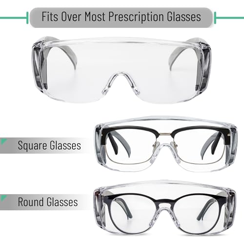 UNCO- Safety Goggles Over Glasses, Protective Goggles, Anti Fog, Work, Safety Glasses Over - color: Black, size: 2 Pack