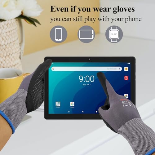 Gasoline Safety Work Gloves Extra Micro-Foam Nitrile Coated-12 Pairs,Endurance Seamless Knit Nylon Spandex,Dots on Palm, Dot Grip Gloves，Work Gloves Men and Women (12, L) - size: Large