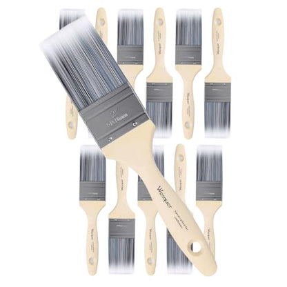 Wesquer 2 Inch Professional Paint Brushes 12-Pack, Premium Synthetic Bristles for Smooth Finish, Easy to Clean & Reusable for Wall, Cabinet, Interior & Exterior Painting - size: 2 inch (12 pack)