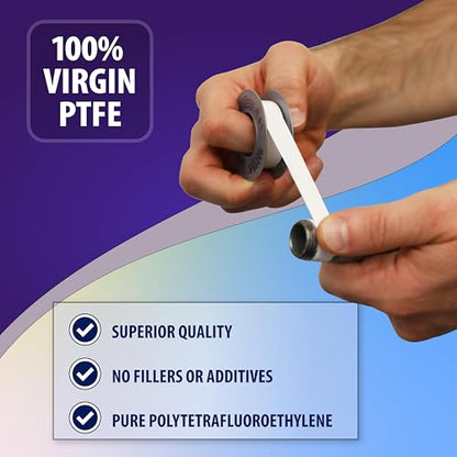 Gasoila PTFE Thread Seal Tape – Professional-Grade, 1/4 Inch x 260 Inch, High-Density Thread Tape for Plumbing, HVAC, Gas Lines, Water Pipes, and Air Compressors – Leak-Proof Seal, Non-Toxic - size: 1/4 Inch X 260 Inch Roll- 1 Pack