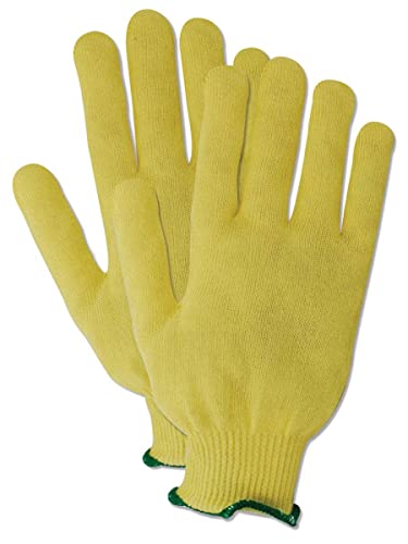 MAGID 1365KV-7 Cut Master 1365KV Lightweight Kevlar High-Density Knit Gloves - Cut Level 2, 9, Yellow , 7 (Pack of 12) - size: 7/S