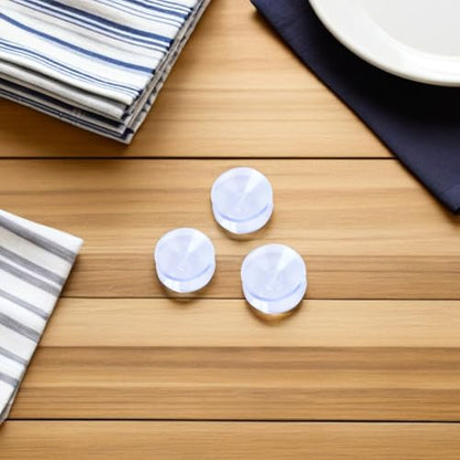 16pcs Double-Sided Suction Cup Glass Table Bumpers, Non-Adhesive Anti-Slip Rubber Furniture Pads with 35mm Diameter for Glass Table Top Protection and Stabilization