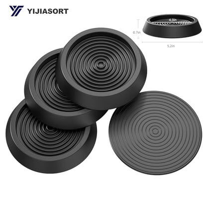 Non Slip Furniture Pads (4 inch) Anti Skid Pads for Furniture Bed Leg Pads Non Slip Furniture Grippers for Hardwood Floors for Keep Furniture from Sliding(Black/4PCS) - size: 4 inch